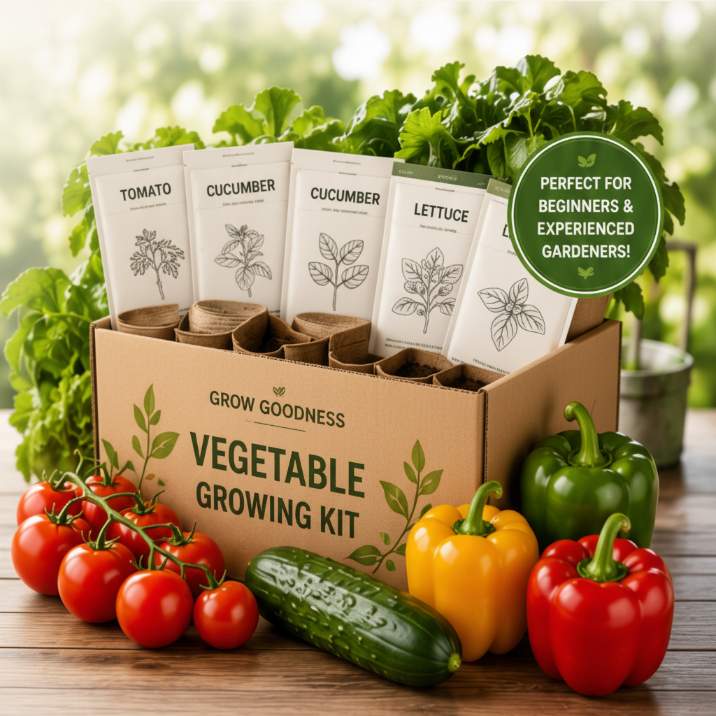 Vegetable Growing Kit – Grow Fresh Tomatoes, Cucumbers & Peppers at Home