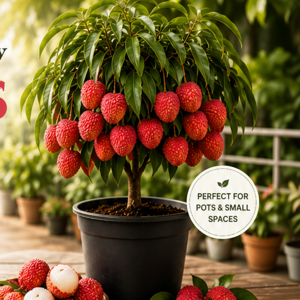 Auarn Lychee Sapling, Sweet & Juicy Tropical Fruit Plant for Home Garden, Patio & ContainersPlanting
