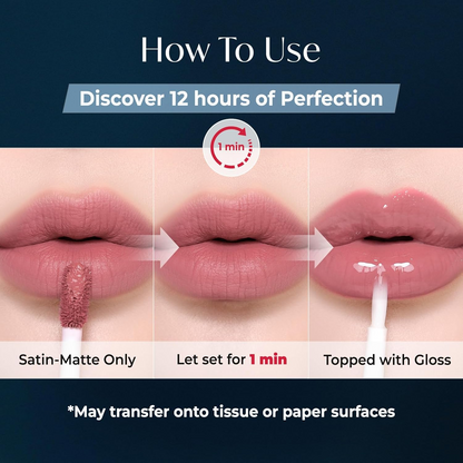Anuarn Perfect Twin Lip — Dual-Ended Liquid Lipstick with Velvet Matte Color and Glossy Shine