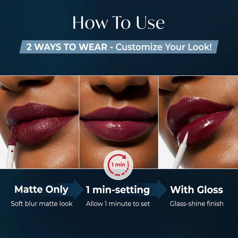Anuarn Perfect Twin Lip — Dual-Ended Liquid Lipstick with Velvet Matte Color and Glossy Shine