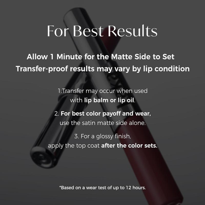 Anuarn Perfect Twin Lip — Dual-Ended Liquid Lipstick with Velvet Matte Color and Glossy Shine