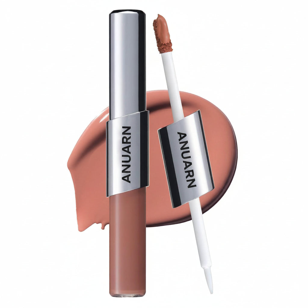 Anuarn Perfect Twin Lip — Dual-Ended Liquid Lipstick with Velvet Matte Color and Glossy Shine