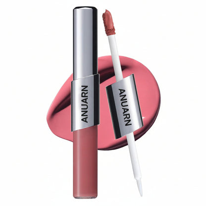 Anuarn Perfect Twin Lip — Dual-Ended Liquid Lipstick with Velvet Matte Color and Glossy Shine