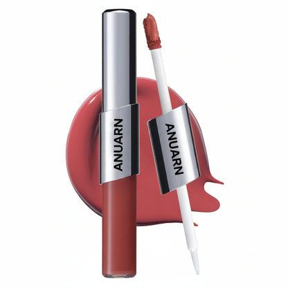Anuarn Perfect Twin Lip — Dual-Ended Liquid Lipstick with Velvet Matte Color and Glossy Shine