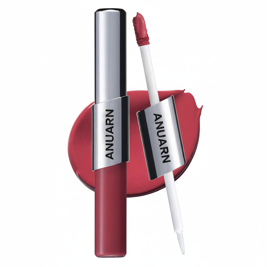 Anuarn Perfect Twin Lip — Dual-Ended Liquid Lipstick with Velvet Matte Color and Glossy Shine