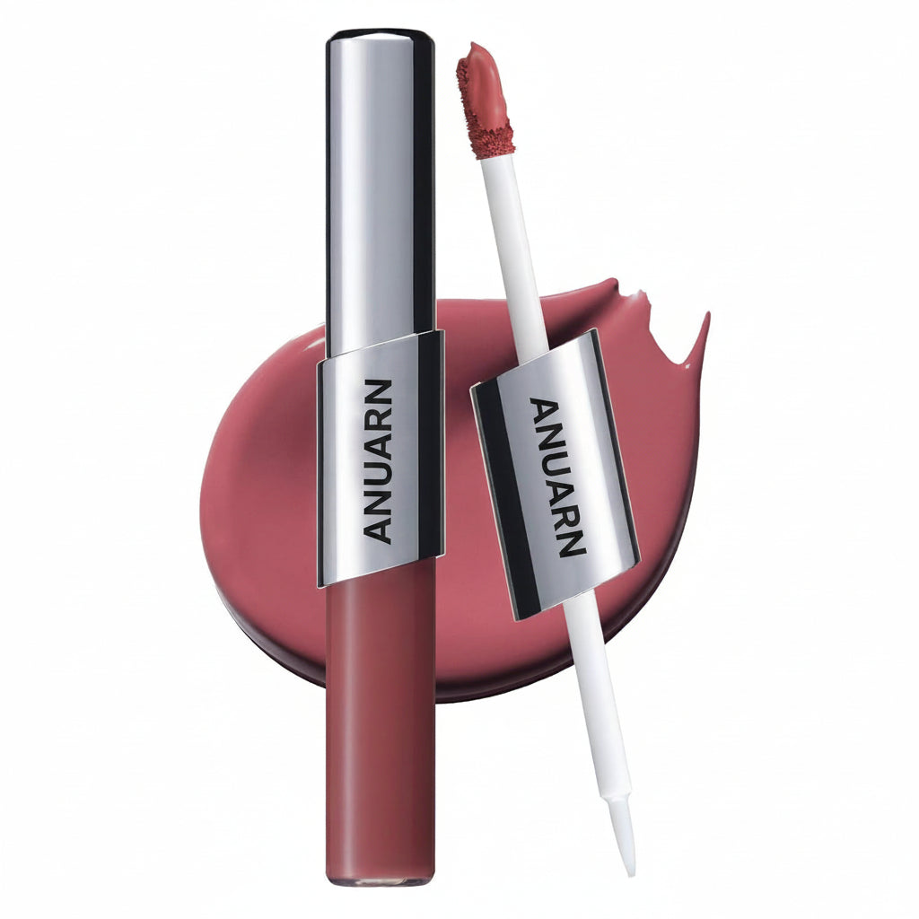 Anuarn Perfect Twin Lip — Dual-Ended Liquid Lipstick with Velvet Matte Color and Glossy Shine