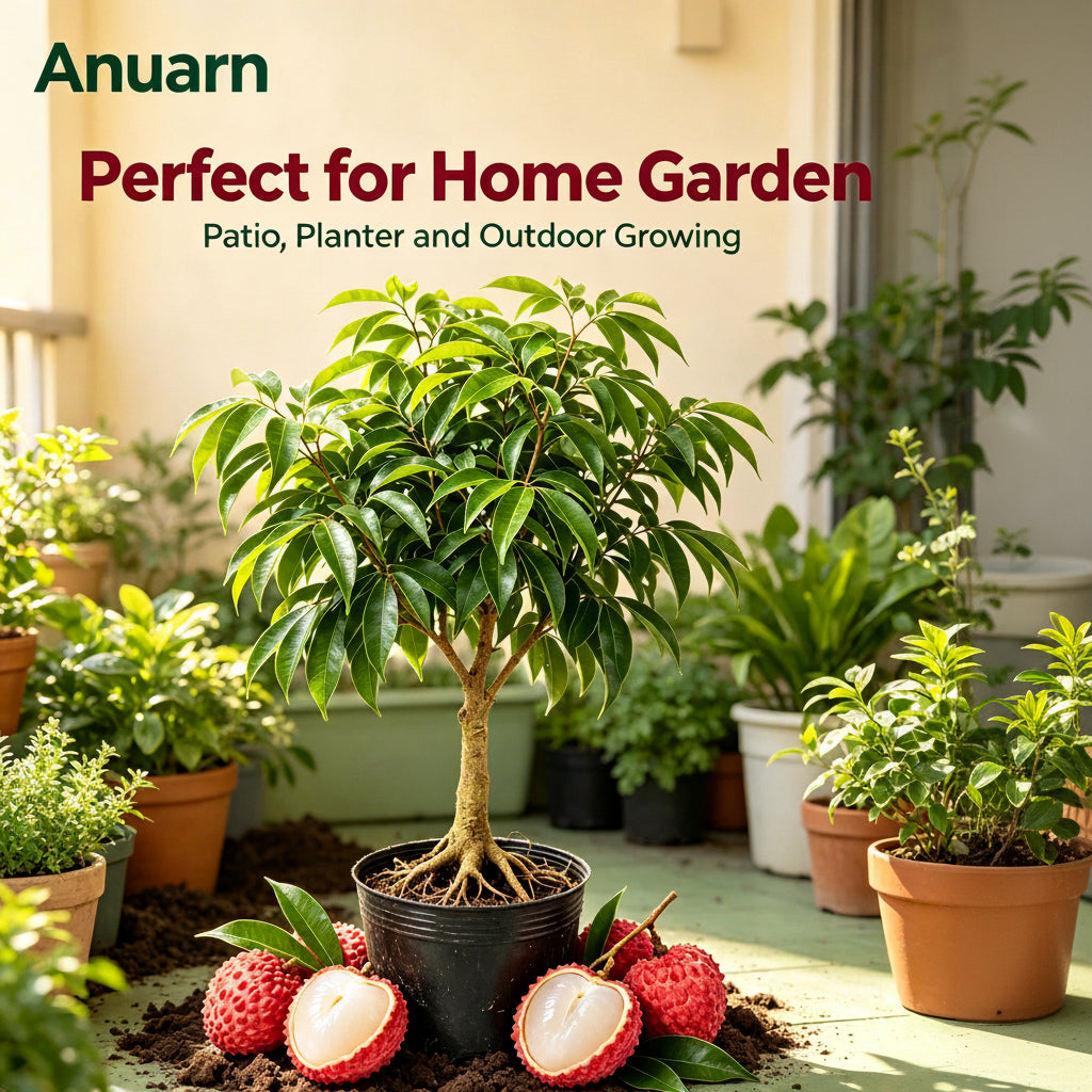 Auarn Lychee Sapling, Sweet & Juicy Tropical Fruit Plant for Home Garden, Patio & ContainersPlanting
