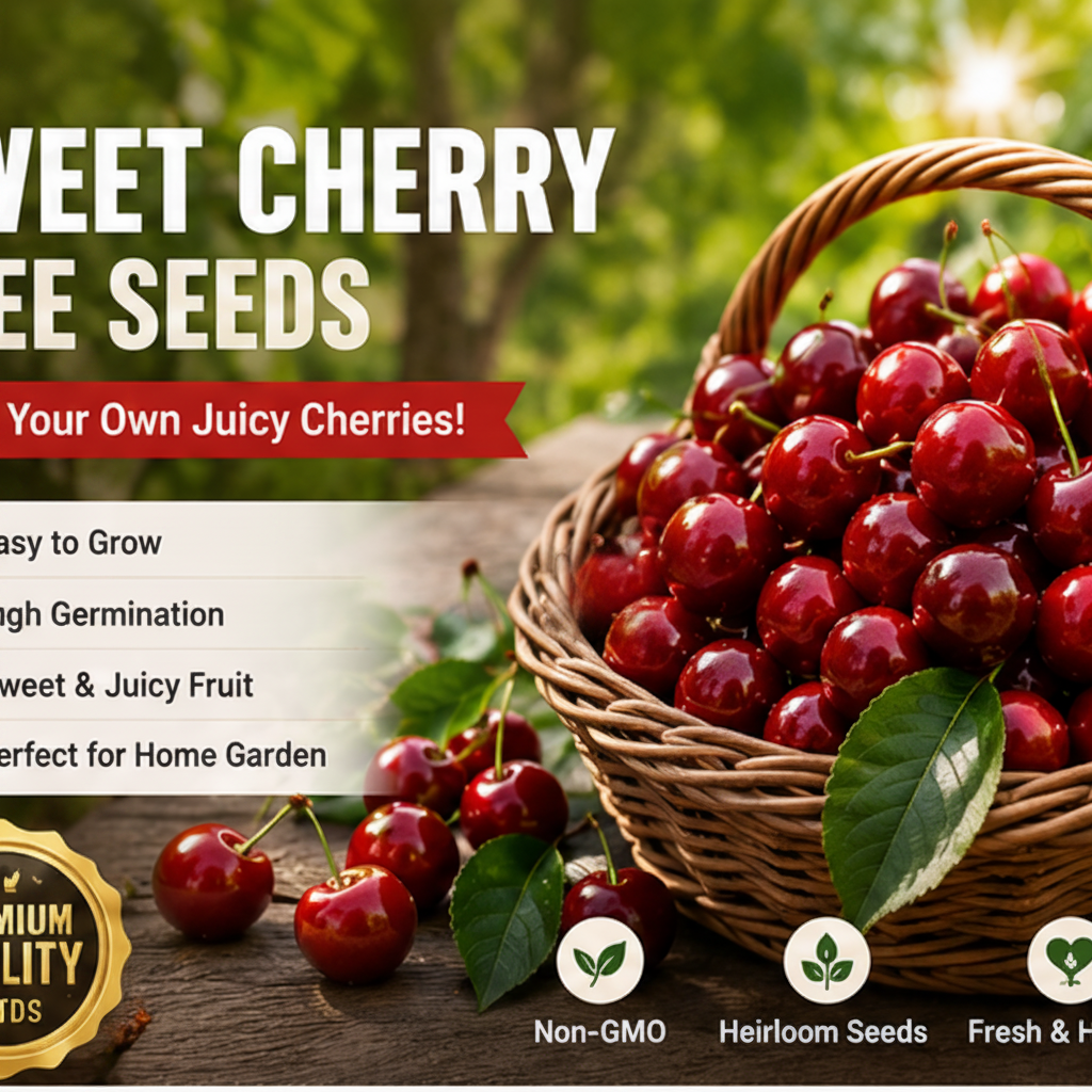 Anuarn Dwarf Cherry Tree Seeds – Grow Sweet, Juicy Cherries at Home 🍒