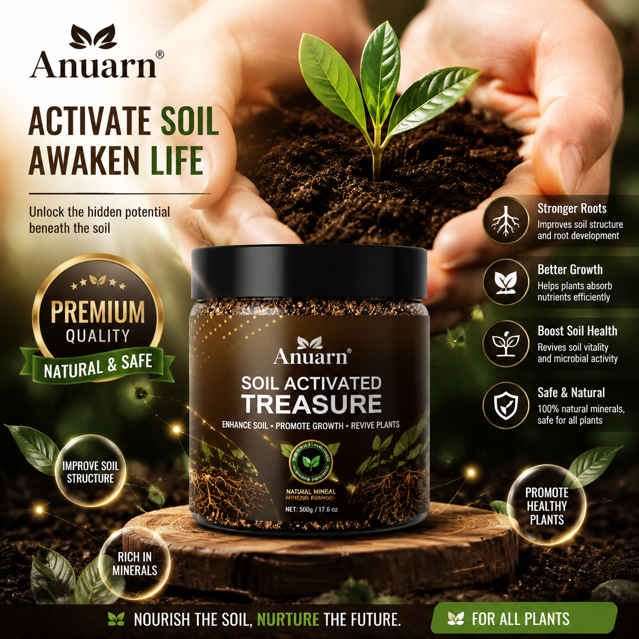 Anuarn RootRenew  Plant Nutrient Solution – Revive Weak Plants, Strengthen Roots & Grow Healthier Greens